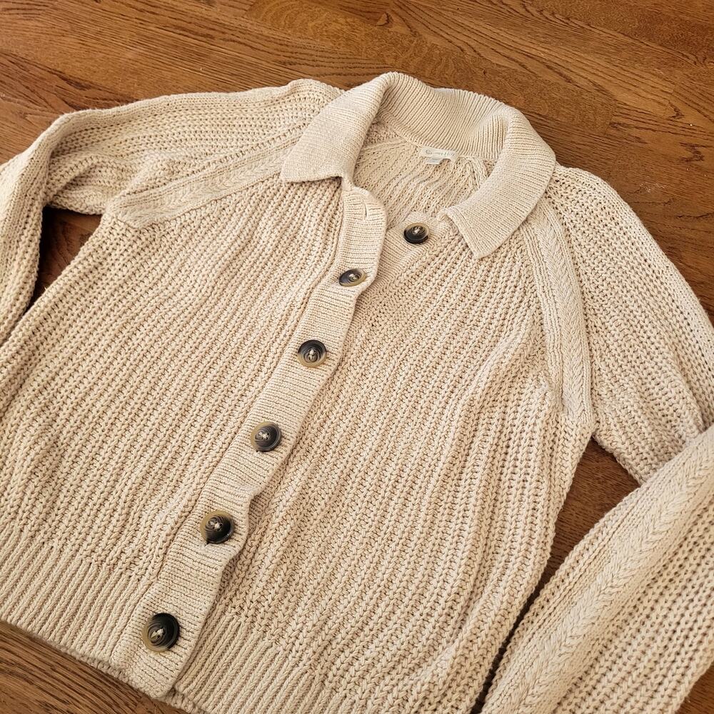 Garnet Hill Isle Sweater Cotton Linen Blend SZ M